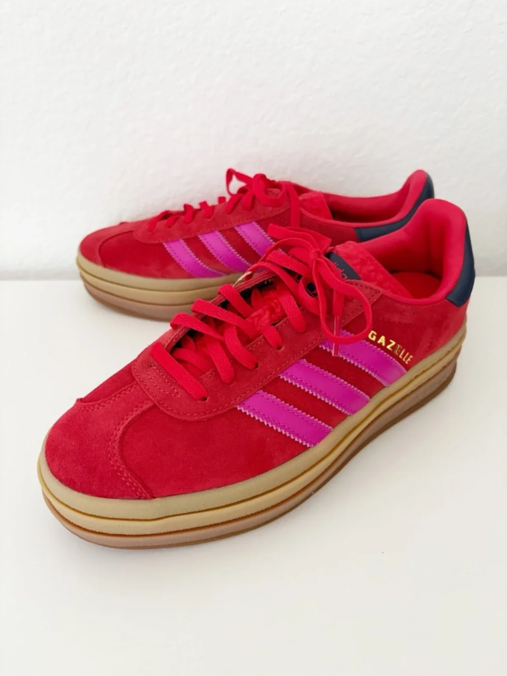 Adidas Gazelle Bold Platform Sneakers Women 8.5 Red Lucid Fuchsia NWT - Picture 8 of 14
